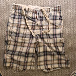 A&F plaid striped shorts